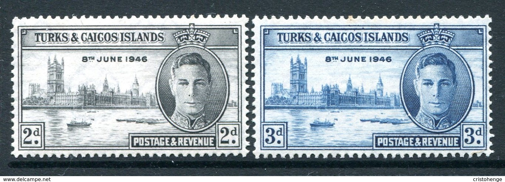 Turks And Caicos Islands 1946 KGVI Victory Set MNH (SG 206-07) - Turks & Caicos