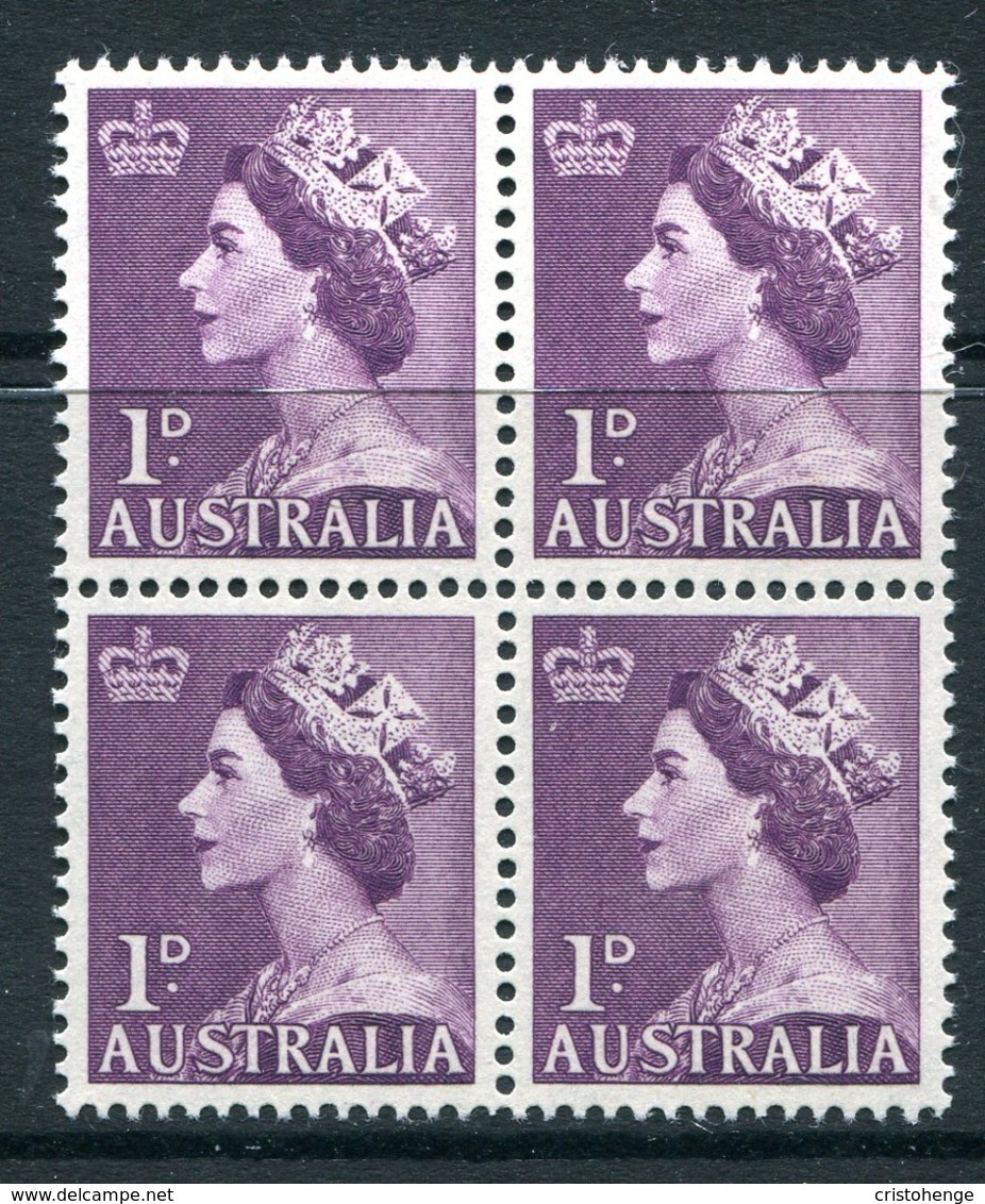 Australia 1953-57 QEII Definitives - 1d Purple Block Of 4 MNH (SG 261) - Mint Stamps