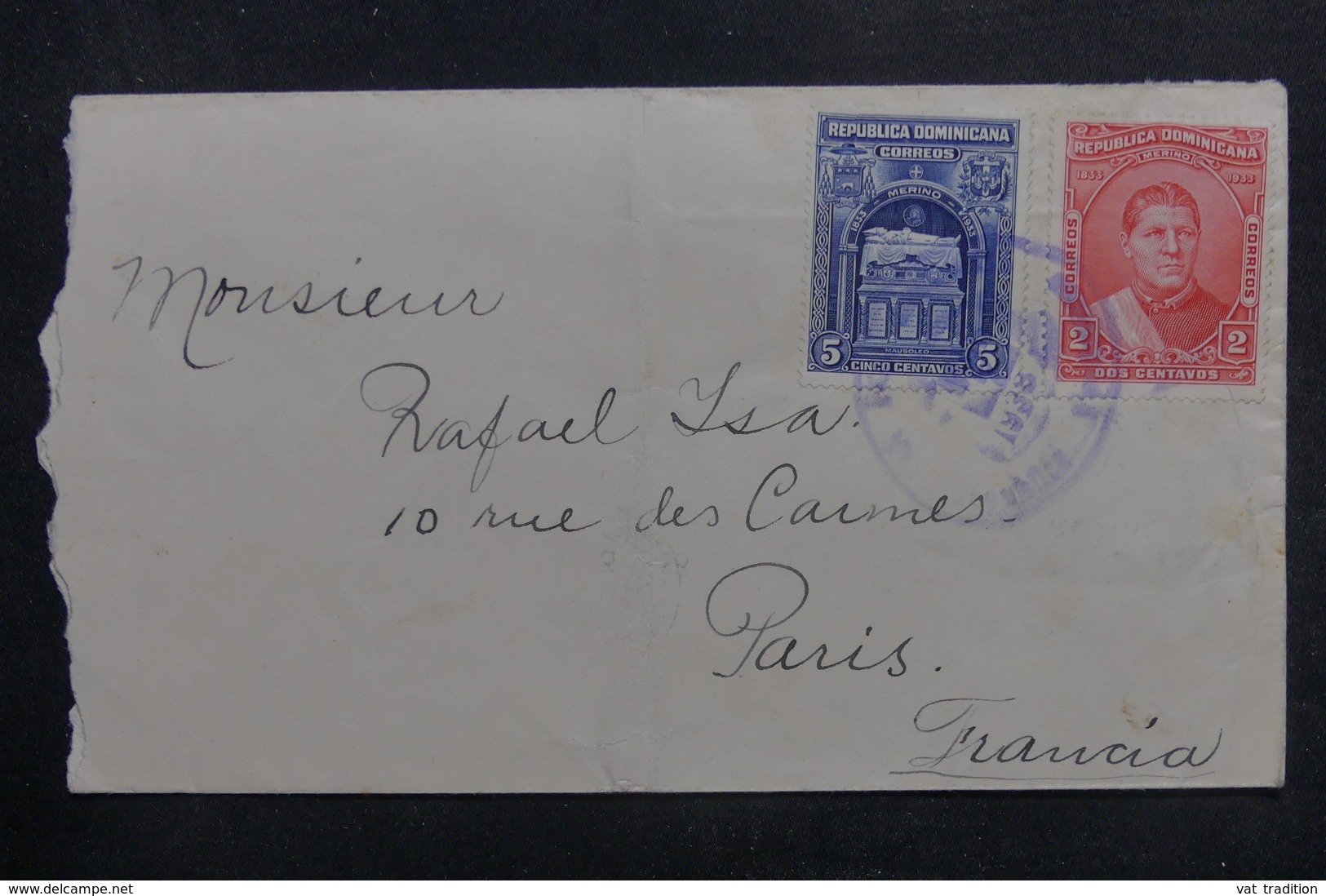 DOMINIQUE - Enveloppe Pour La France En 1938, Affranchissement Plaisant - L 40329 - Dominica (...-1978)