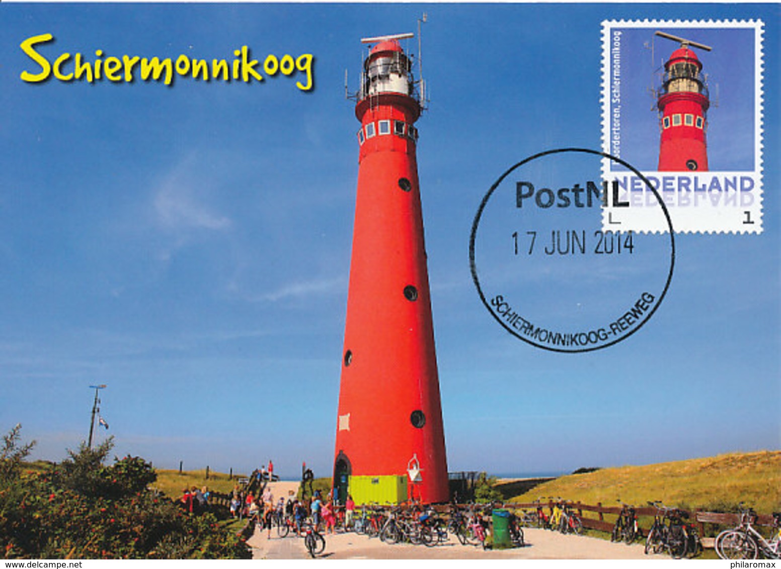 D37957 CARTE MAXIMUM CARD 2014 NETHERLANDS - SCHIERMONNIKOOG VUURTOREN LIGHTHOUSE CP ORIGINAL - Schiermonnikoog