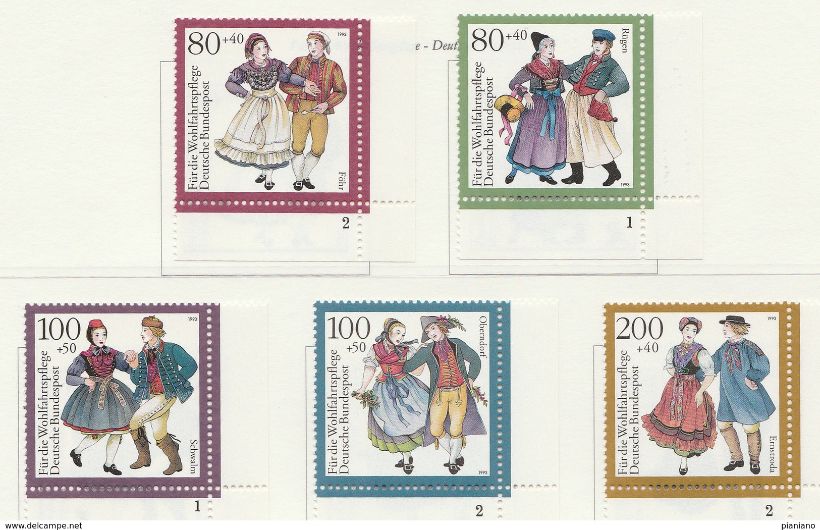 PIA  -  GERMANIA  -  1993  : Beneficenza - Costumi Regionali -  (Yv  1528-62) - Nuovi