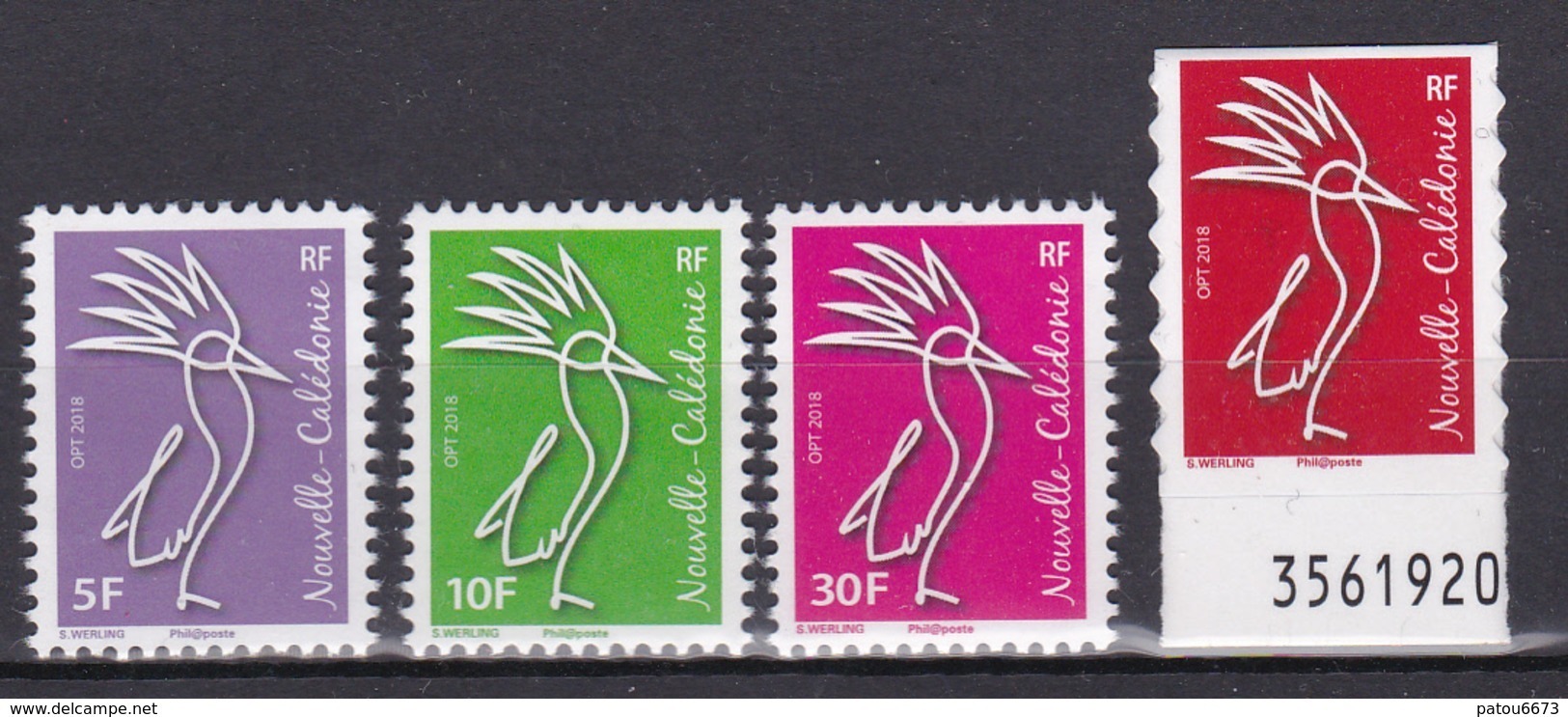 New Caledonia 2018 Cagou Werling Full Set With The Adhesive From Booklet - Neufs