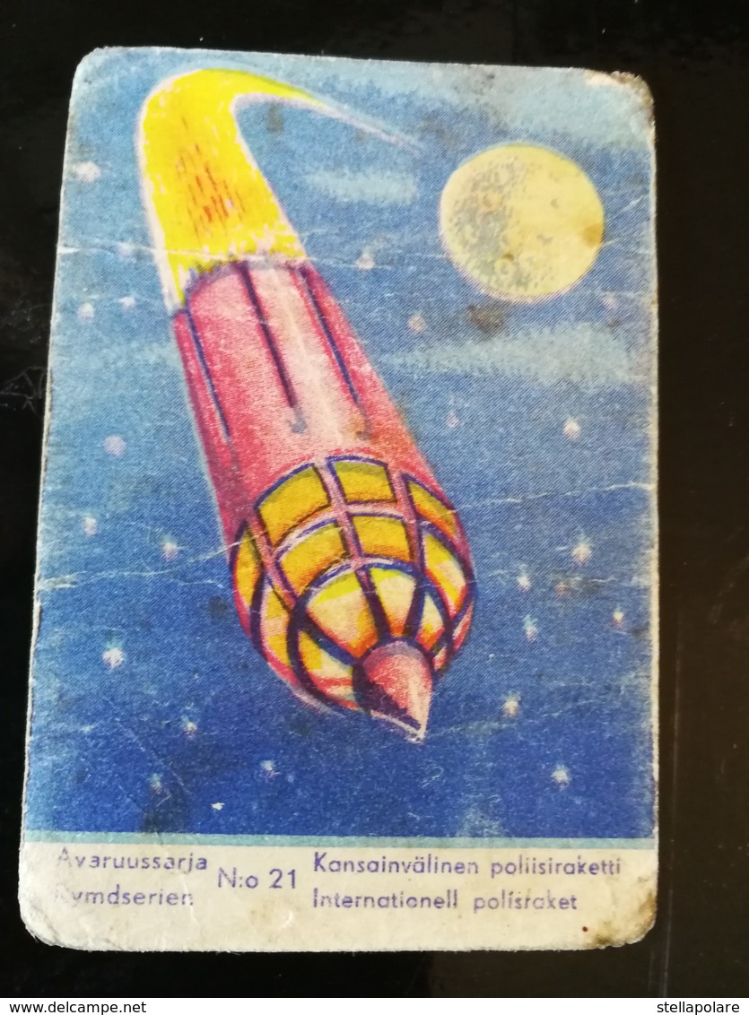 lot of 7 SPACE CARDS - CHYMOS BUBBLE GUM "AVARUUSARJA" about 1957 Finland - SCI -FI - UFO - OVNI - SOUCOUPE