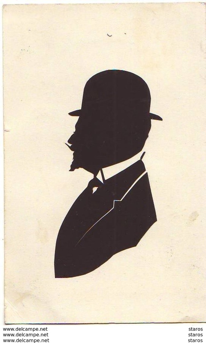 Silhouette D'homme Avec Un Chapeau Melon - Silhouettes