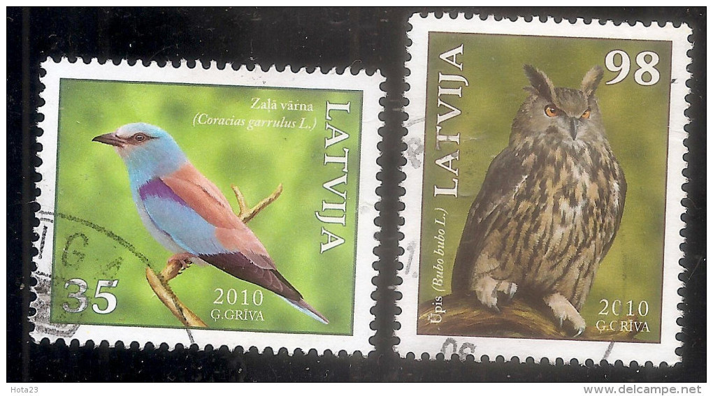 2010 Latvia  Lettonie  Lettland Bird Vogel Oiseau Eagle - Owl Uhu , Green Crow  Rot Buch -- Used (0) - Latvia