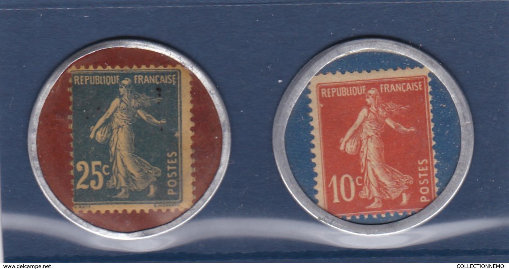 2 TIMBRES-MONAIES ,""savon Dentifrice De BOTOT"",avec Semeuse 25bleu;et CREDIT LYONNAIS (( Lot 328 )) - Autres & Non Classés