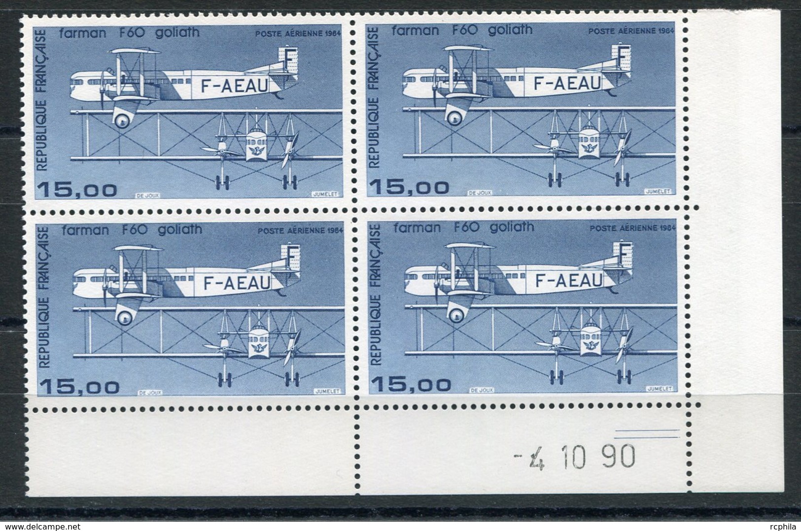 RC 13140 FRANCE PA N° 57b - 15F FARMAN IMPRESSION FINE COIN DATÉ 1990 COTE 50€ NEUF ** TB - 1960-.... Neufs