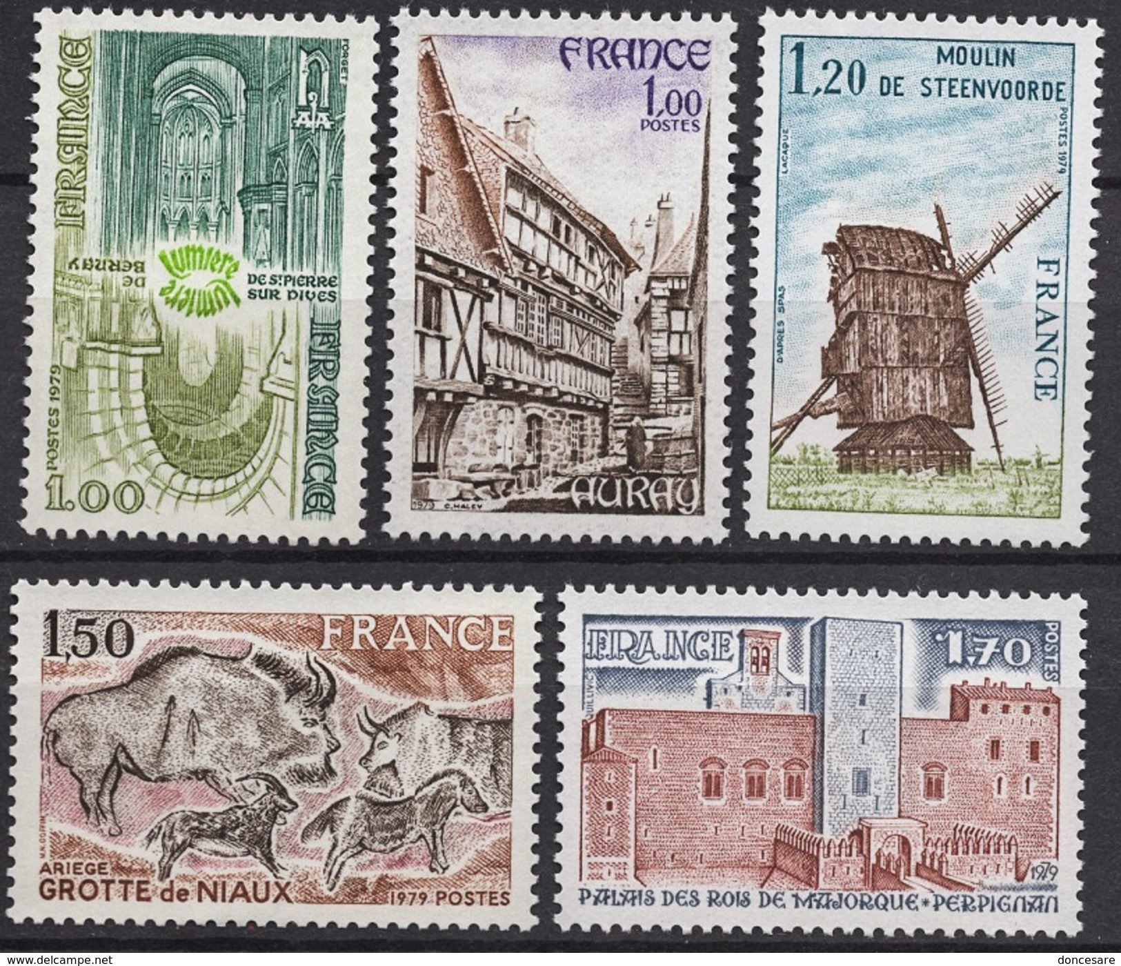 FRANCE  1979 - SERIE Y.T. N° 2040 A 2044 - 5 TP NEUFS** - Neufs