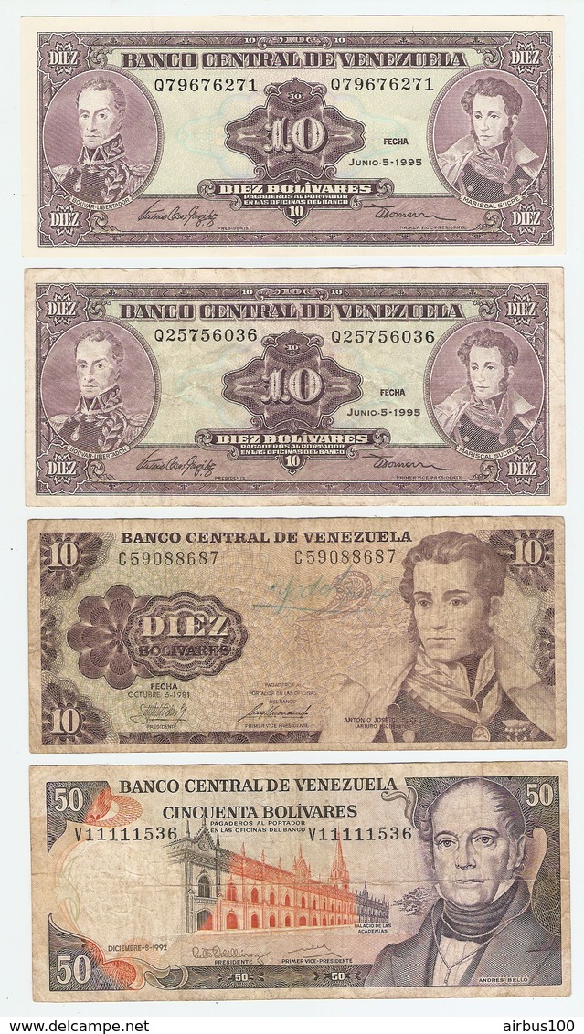 LOT De 7 BILLETS De BANQUE VENEZUELA - 7 BANKNOTES OF VENEZUELA BANK - 7 BILLETES DE BANCO VENEZUELA - Kiloware - Banknoten