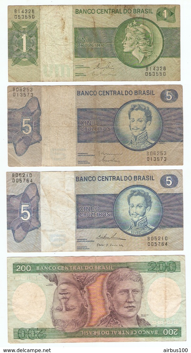 LOT De 9 BILLETS De BANQUE BRESIL - 9 BANQUE BRAZIL TICKETS - 9 BILLETES DE BANQUE BRASIL - Vrac - Billets