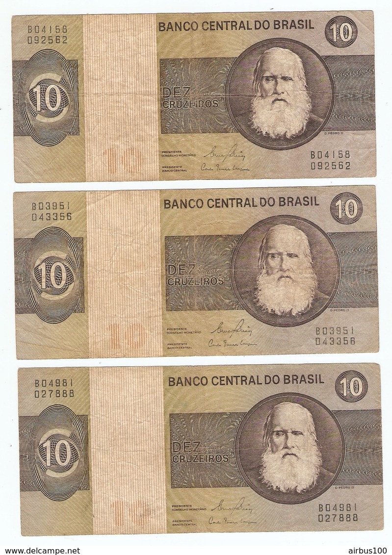 LOT De 9 BILLETS De BANQUE BRESIL - 9 BANQUE BRAZIL TICKETS - 9 BILLETES DE BANQUE BRASIL - Vrac - Billets