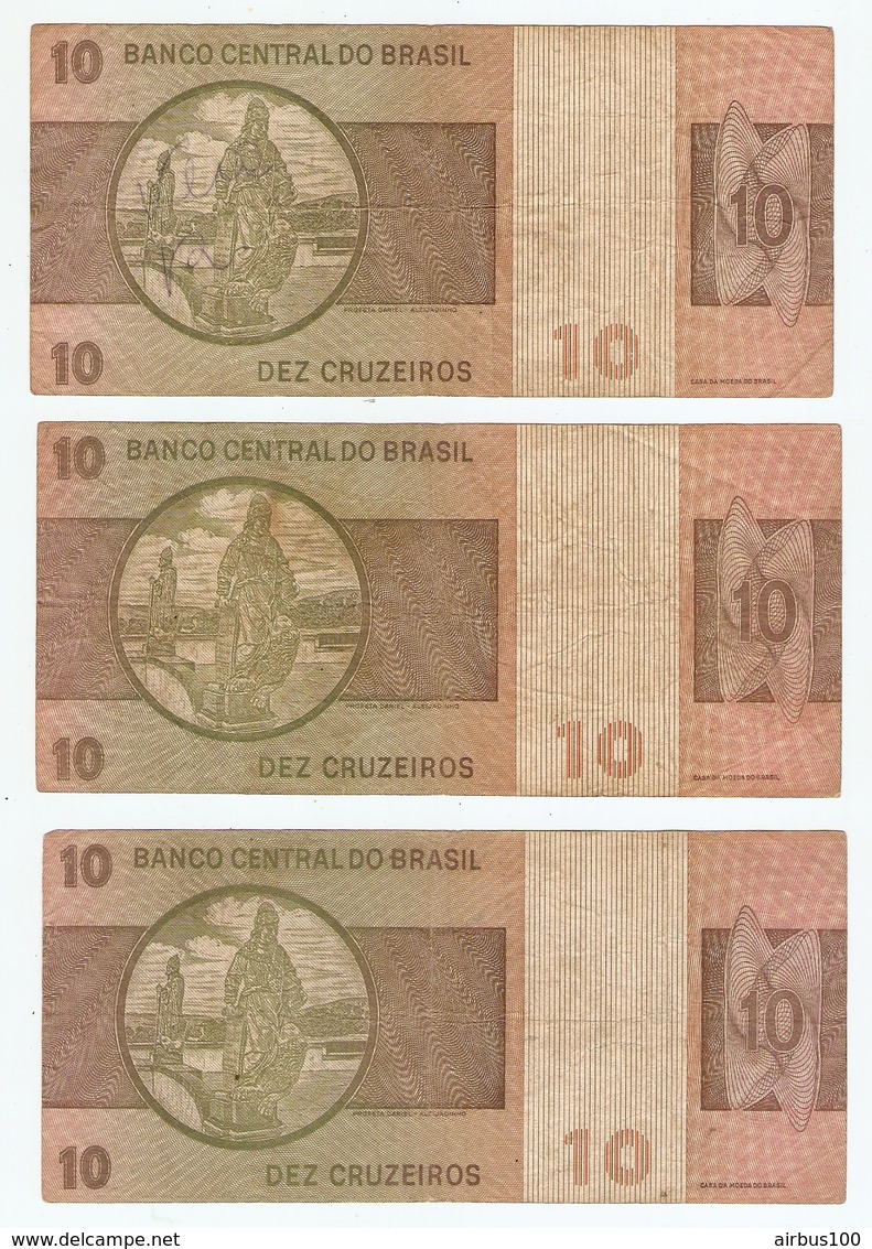 LOT De 9 BILLETS De BANQUE BRESIL - 9 BANQUE BRAZIL TICKETS - 9 BILLETES DE BANQUE BRASIL - Alla Rinfusa - Banconote