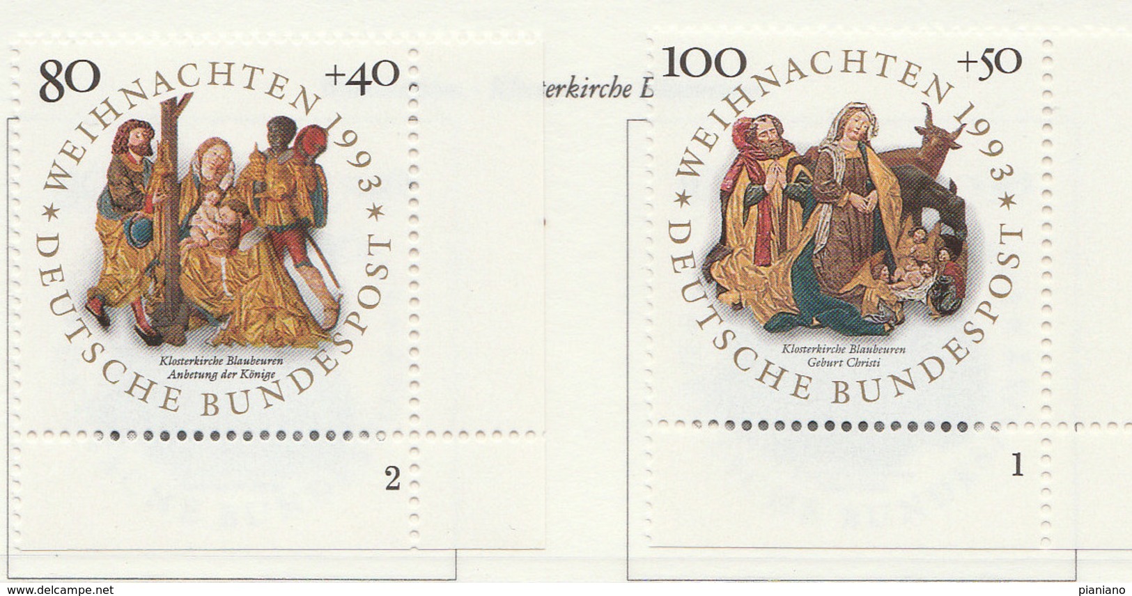 PIA  -  GERMANIA  -  1993  : Natale - Opere Conservate Nella Chiesa Del Monastero Di Blauberen -  (Yv  1539-40) - Nuovi