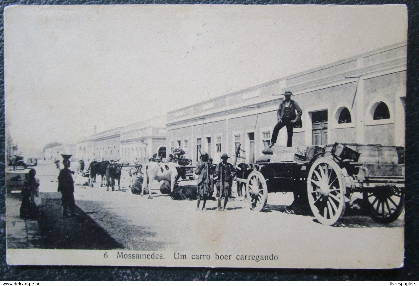 Angola  Mossamedes Um Carro Boer Carregando  Cpa  Timbrée Colonie Portugal - Angola