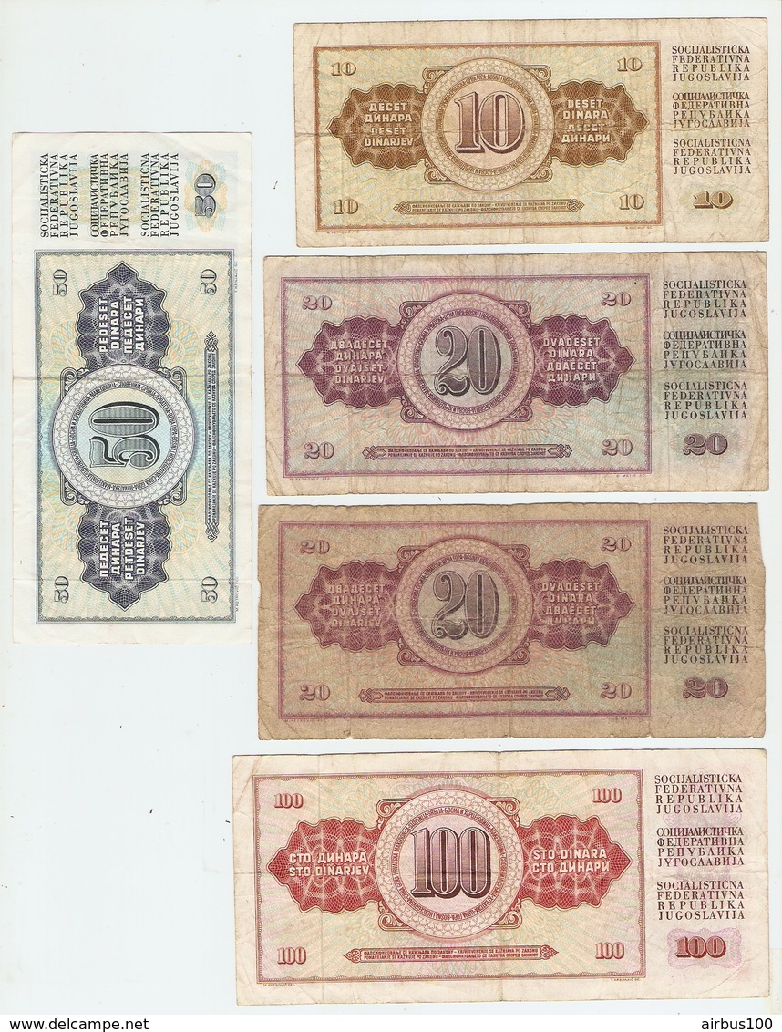 LOT De 5 BILLETS De BANQUE YOUGOSLAVIE - 5 BANKS OF YUGOSLAVIA BANK - 5 BANCOS DEL BANCO DE YUGOSLAVIA - Alla Rinfusa - Banconote