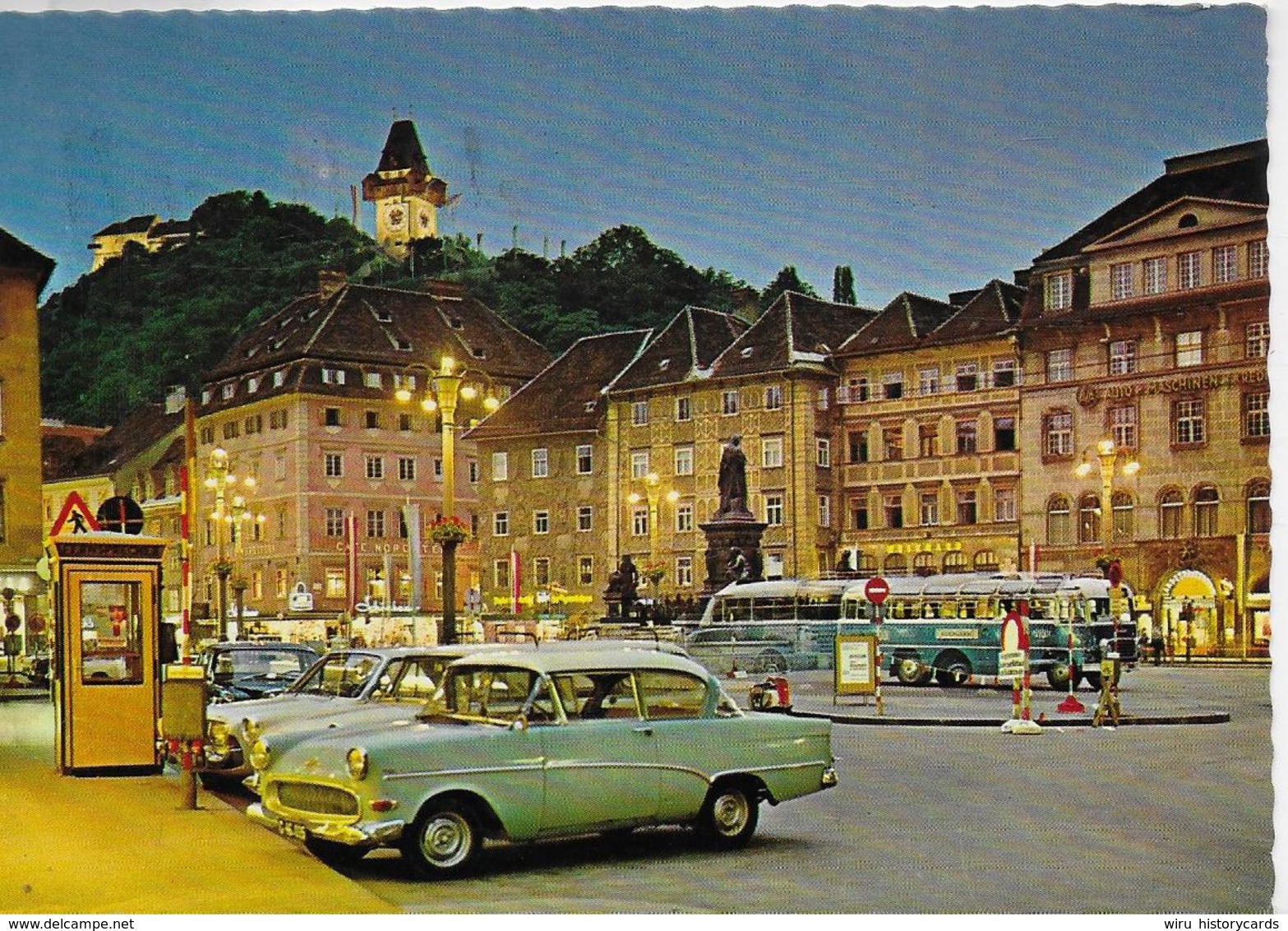 AK 0305  Graz - Hauptplatz ( Busse , Opel ) Um 1968 - Bus & Autocars