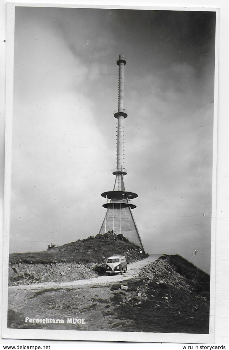 AK 0304  Fernsehturm Mugl ( Mugel ) Und VW-Bus / Verlag Mayer Um 1950 - Leoben