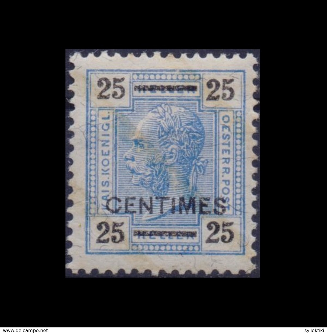 GREECE CRETE 1903/6 AUSTRIAN POST 1st ISSUE 25 CENTIMES No 3 MH STAMP - Crète