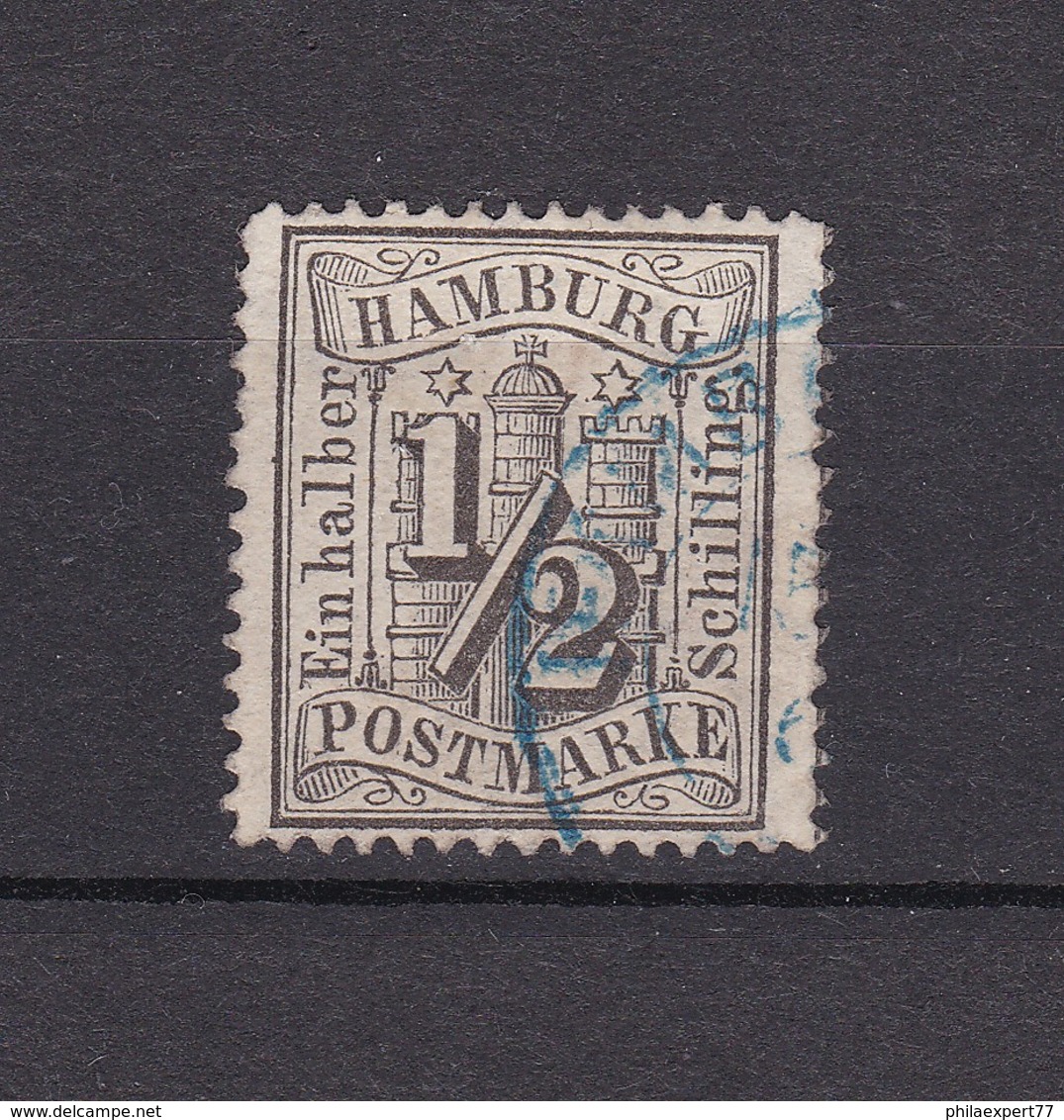 Hamburg - 1864 - Michel Nr. 10 - Zweikreisstempel Blau - Hamburg