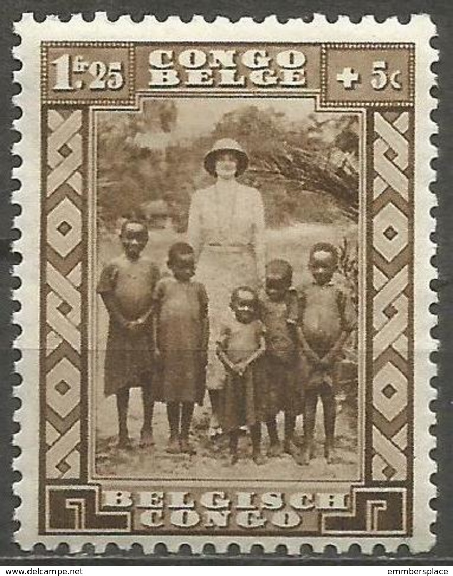 Belgian Congo - 1936 Queen Astrid MH *    Sc B23 - Unused Stamps