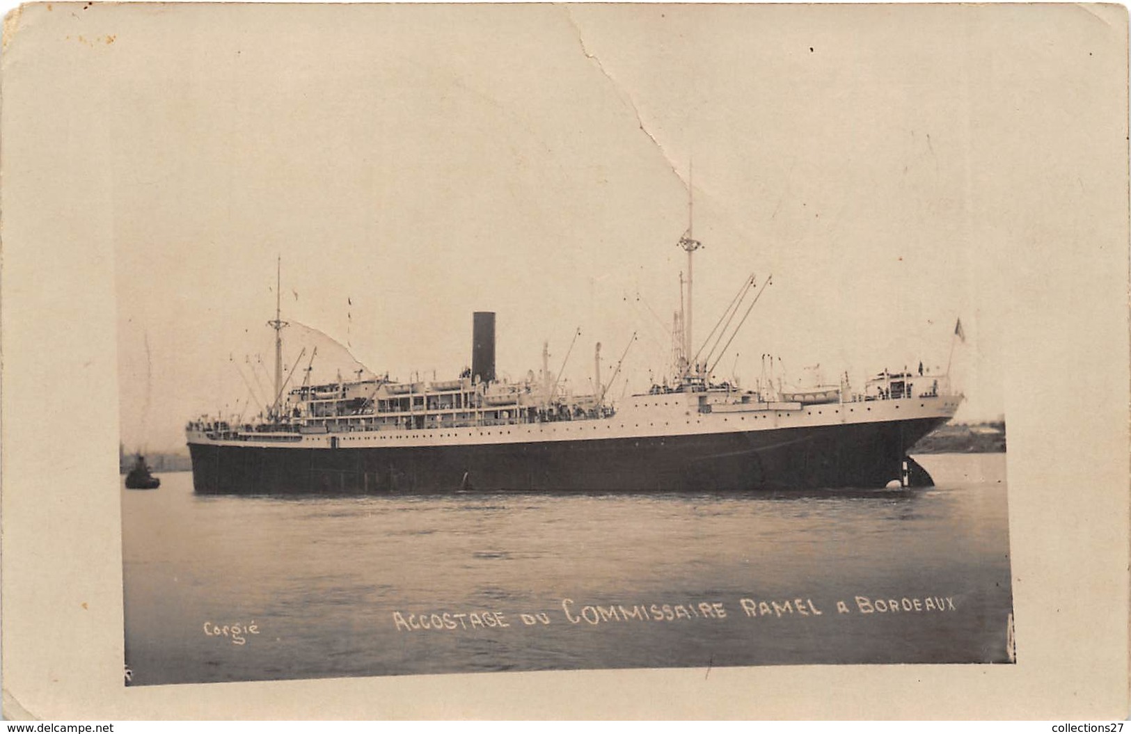 BÂTEAU-PAQUEBOT- ACCOSTAGE DU COMMISAIRE RAMEL A BORDEAUX - Steamers