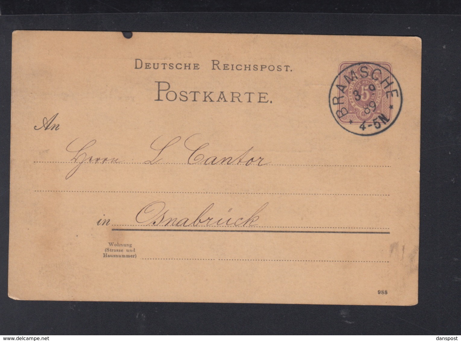 Dt. Reich GSK 1889 Bramsche Vorduck - Briefe U. Dokumente