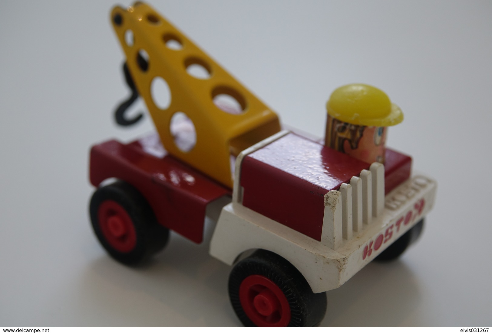 Kosto Toys,M.depose Truck Crane , Made In France, 1980's *** 8 Cm (style Tonka) - Dinky
