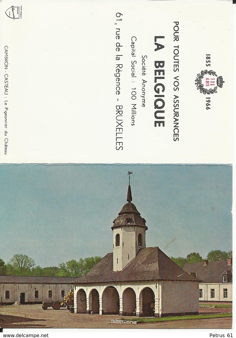 Calendrier De Poche Publicitaire Assurances "La Belgique" - Image Cambron-Casteau - 1966 - Petit Format : 1961-70