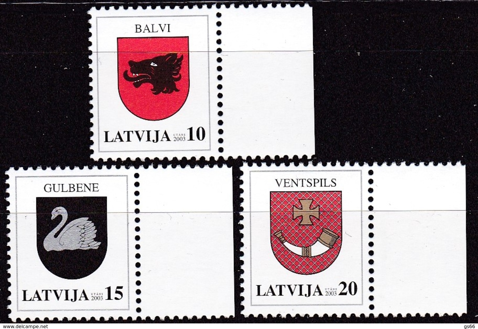 Lettland, 2003, 584/86,  Freimarken: Wappen. MNH ** - Lettland