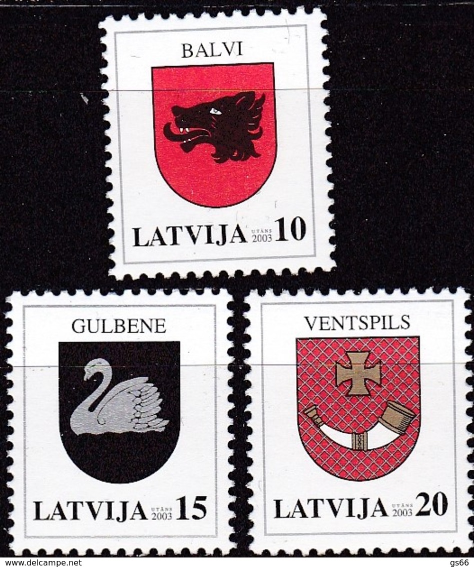 Lettland, 2003, 584/86,  Freimarken: Wappen. MNH ** - Letland