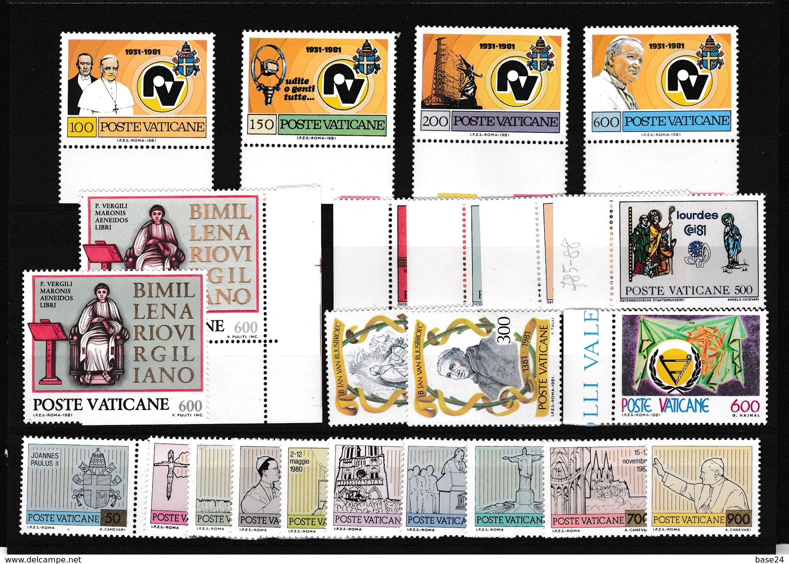 1981 Vaticano Vatican  ANNATA YEAR 23 Valori (eccetto 150L Serie Ordinaria) MNH** - Annate Complete