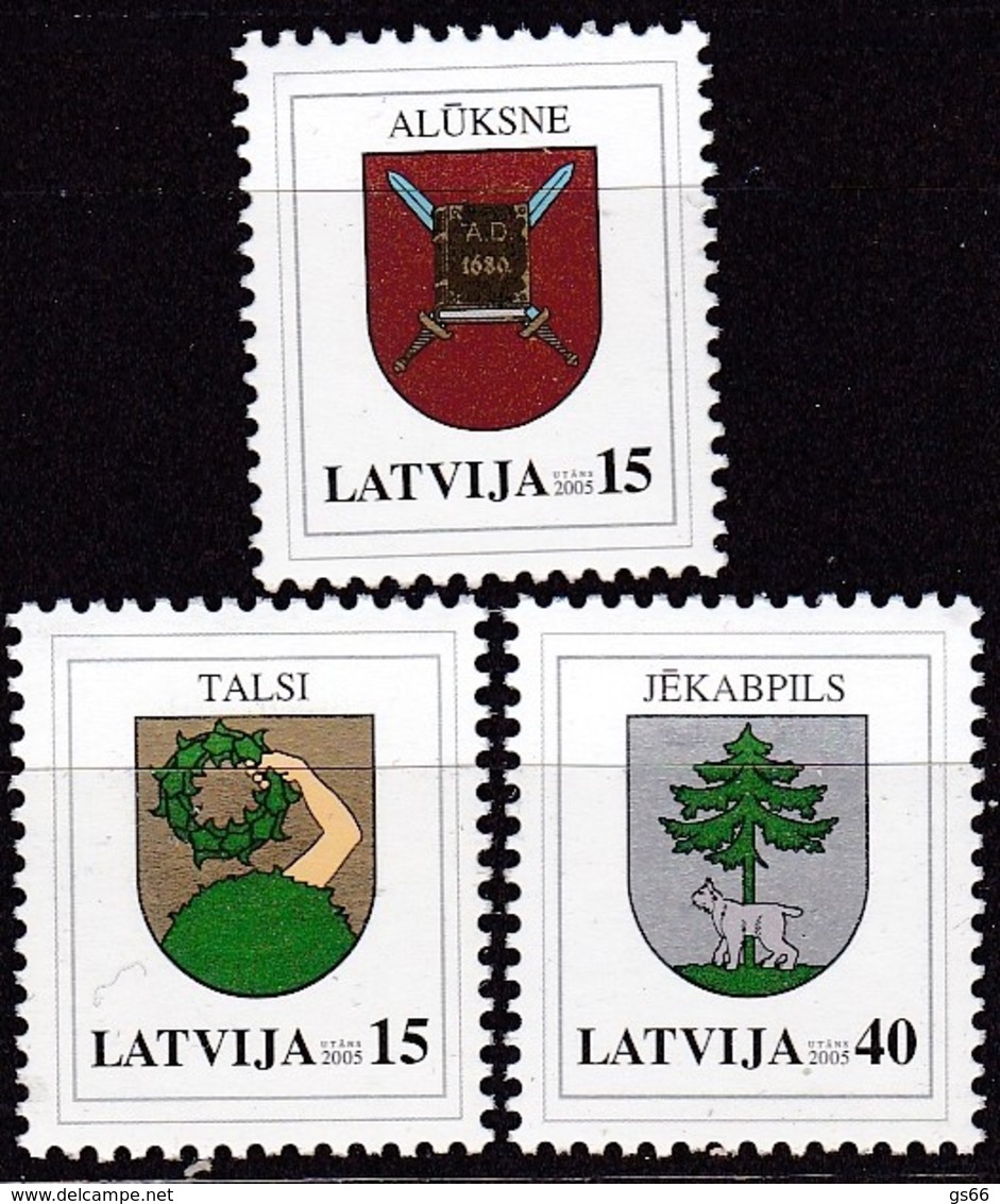 Lettland, 2005, 628/30,  Freimarken: Wappen. MNH ** - Latvia