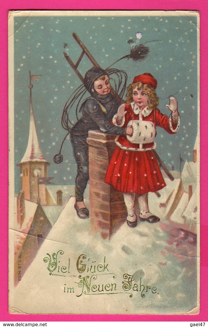 CPA GAUFRÉE (Réf: Z 2390) (FÊTES VŒUX BONNE ANNÉE)  Petit Ramoneur - Nouvel An