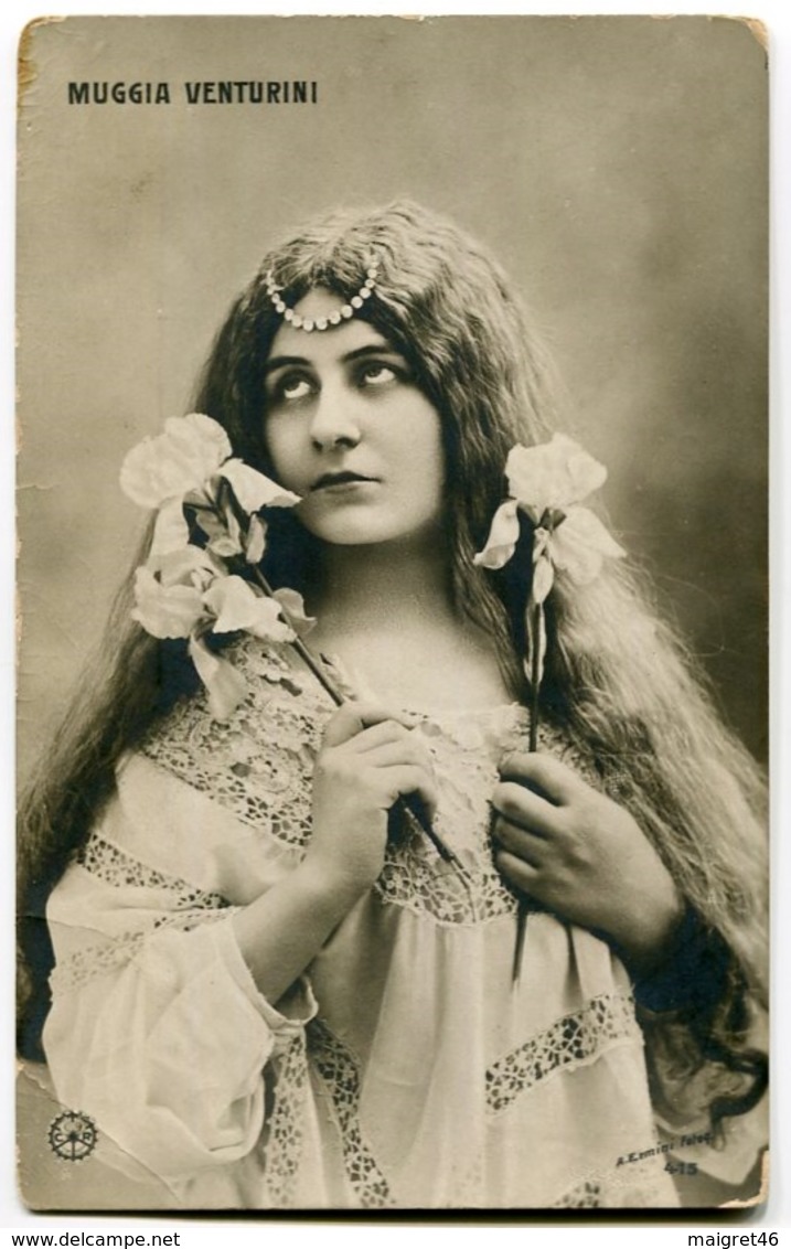 FOTO CARTOLINA N.P.G. ATTRICE MUGGIA VENTURINI ACTRESS FOTOGRAFO A. ERMINI - Attori