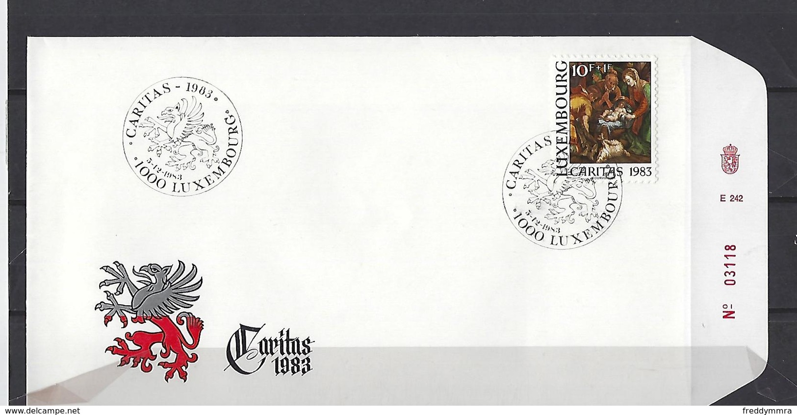 Luxembourg: 1038 Sur FDC - Noël