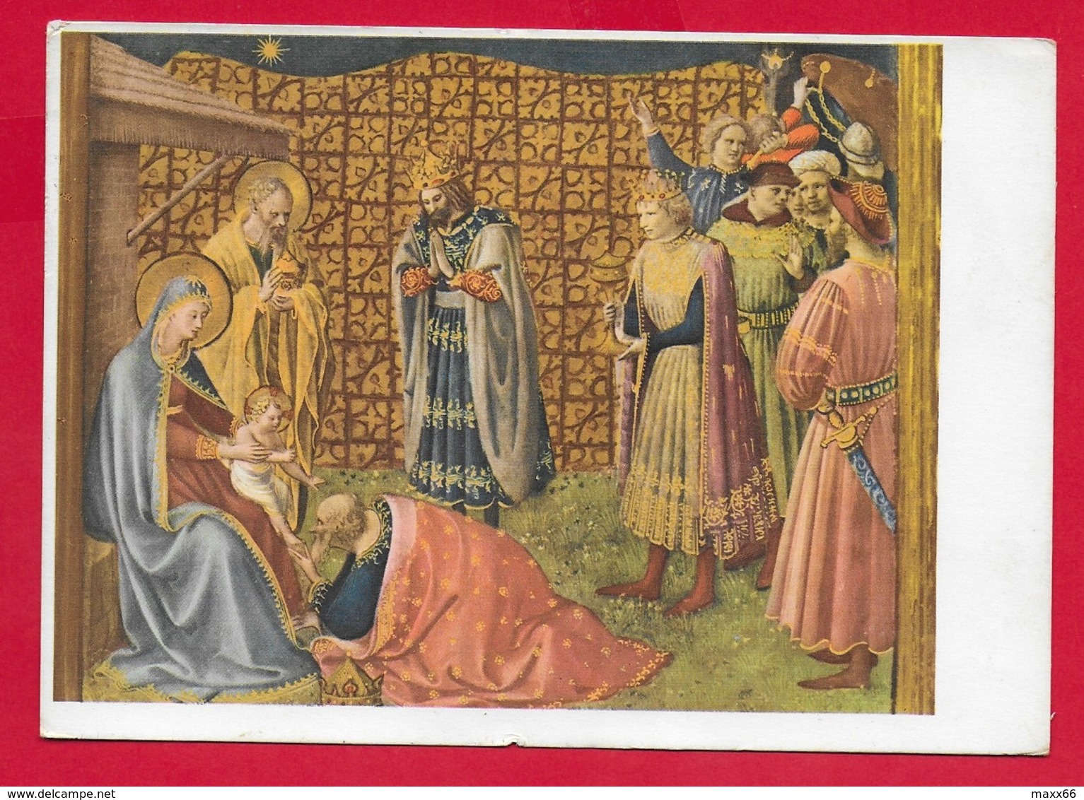 CARTOLINA VG ITALIA - L'ADORAZIONE DEI MAGI - Fra Giovanni Da Fiesole Detto Beato Angelico - 10 X 15 - 1957 CHIUSAFORTE - Pittura & Quadri