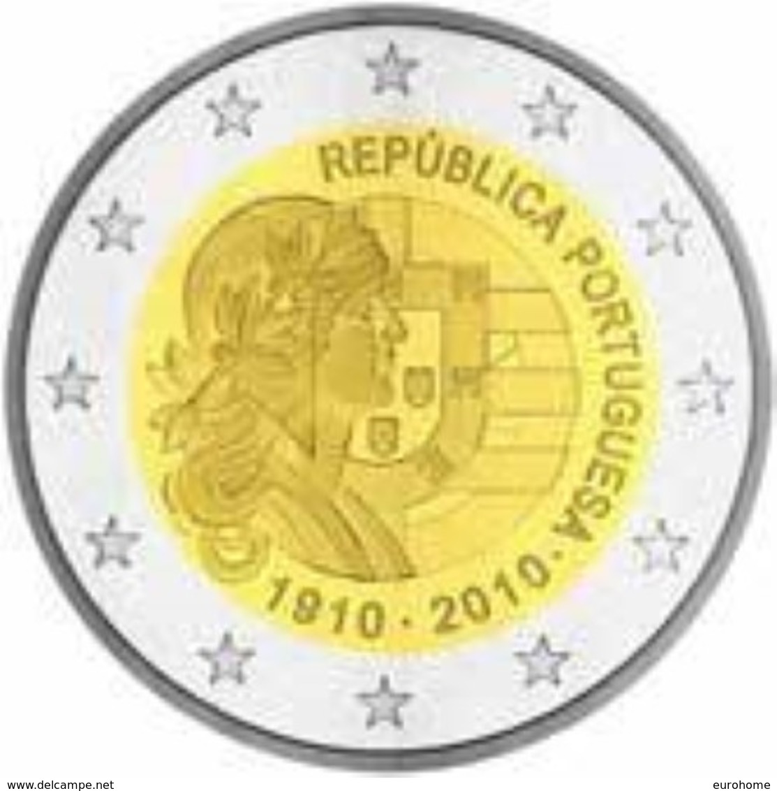 Portugal 2010    2 Euro Commemo     100 Jaar Portugese Republiek .      UNC Uit De Rol  UNC Du Rouleaux  !! - Portugal