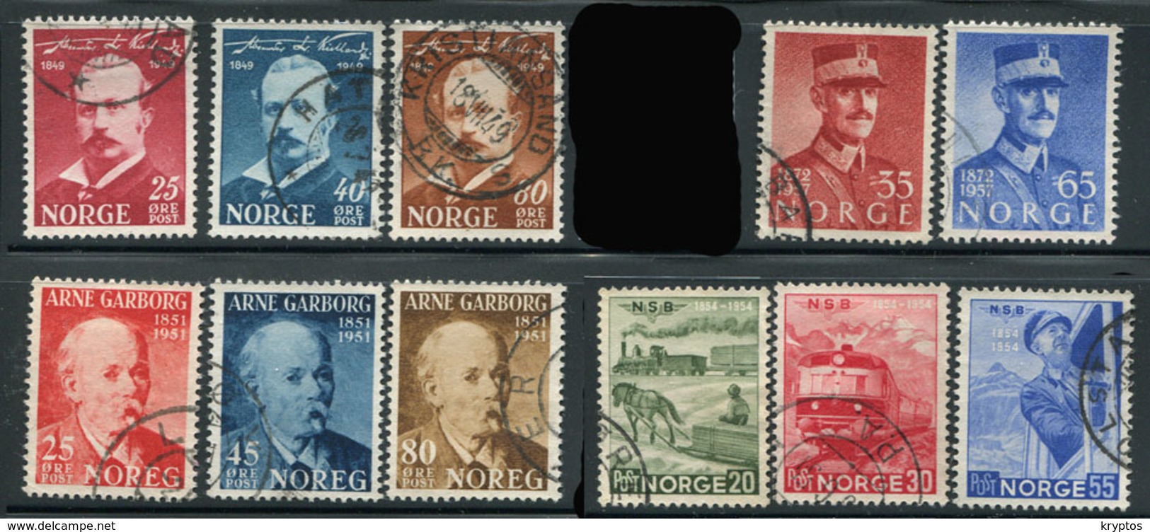 Norway. 11 Different Stamps In Complete Sets. All Used. - Verzamelingen