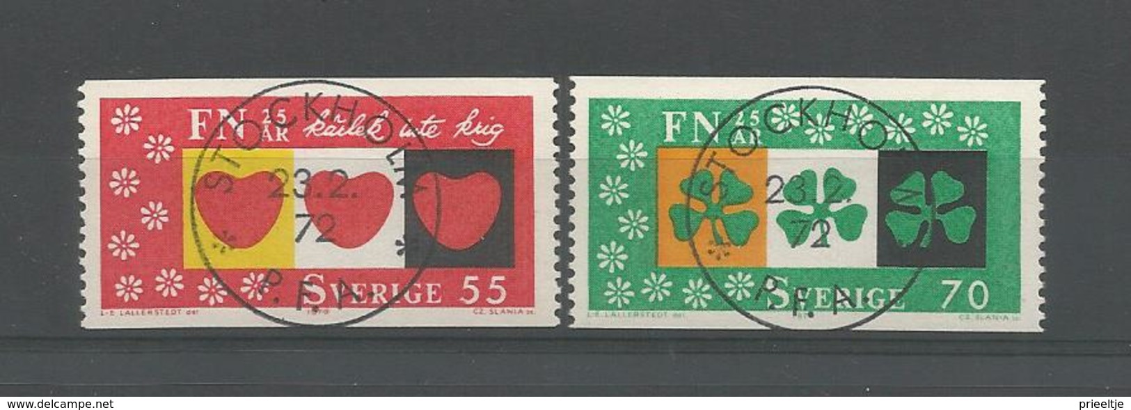 Sweden 1970 U.N. 25th Anniv.  Y.T. 671/672 (0) - Used Stamps