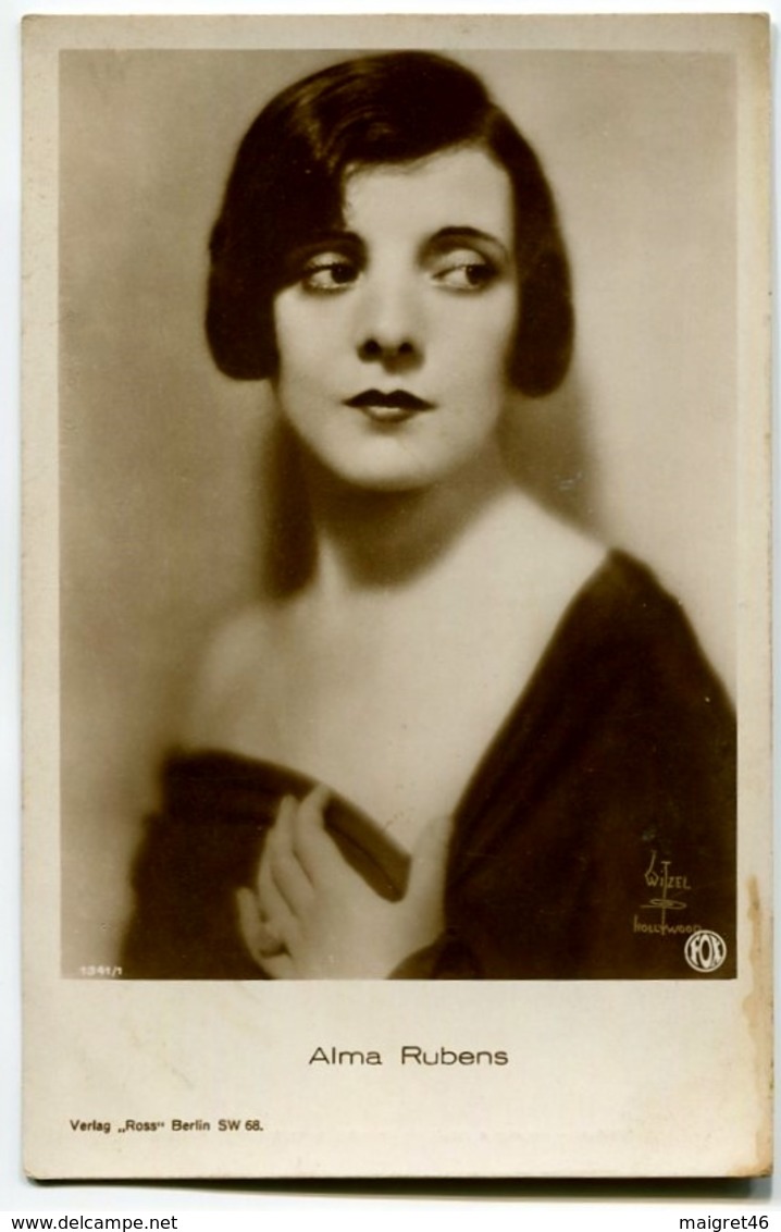 CARTOLINA ATTRICE ALMA RUBENS ACTRESS WITZEL HOLLYWOOD - Attori