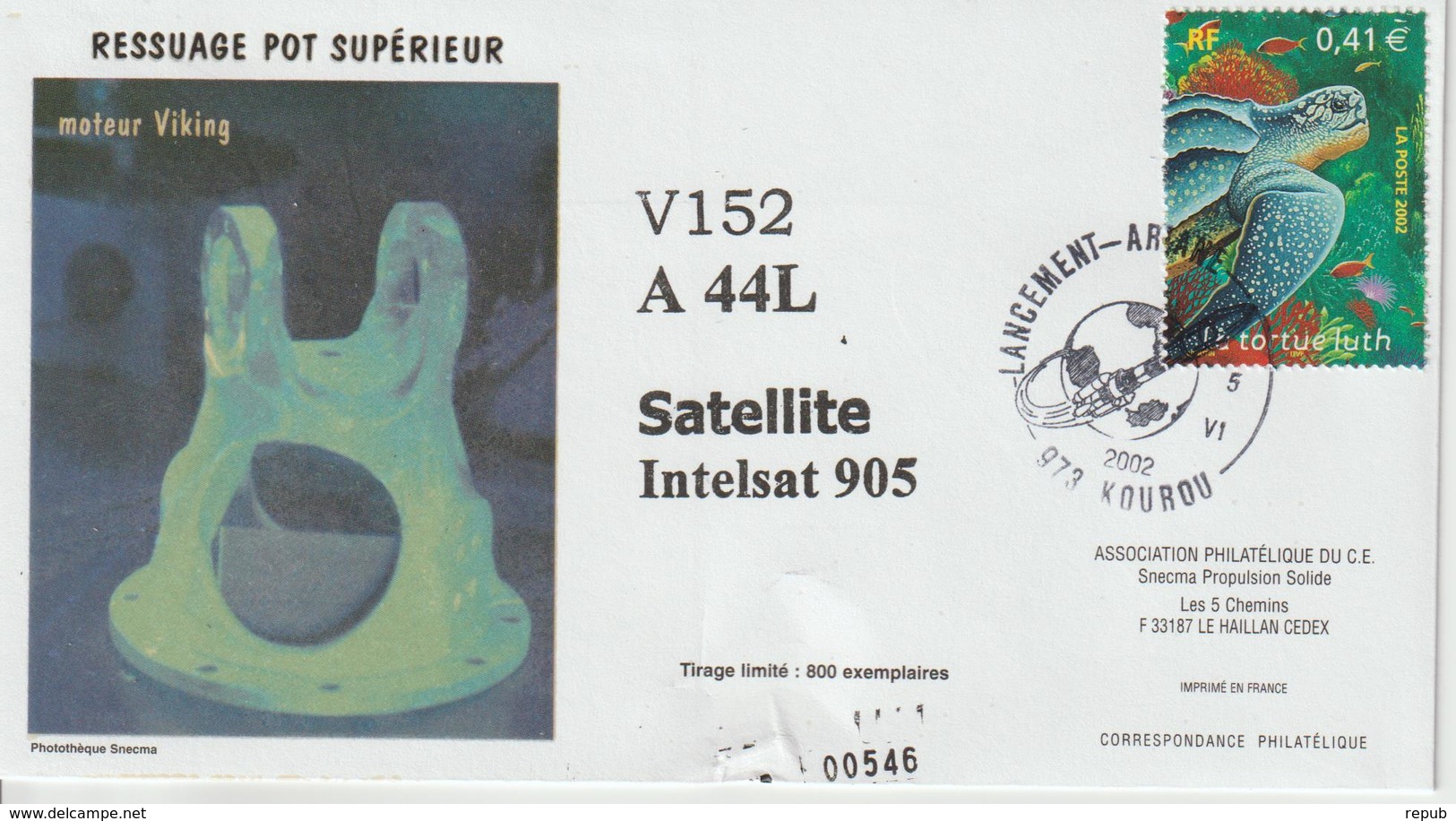 France Kourou 2002 Lancement Ariane Vol 152 - Commemorative Postmarks