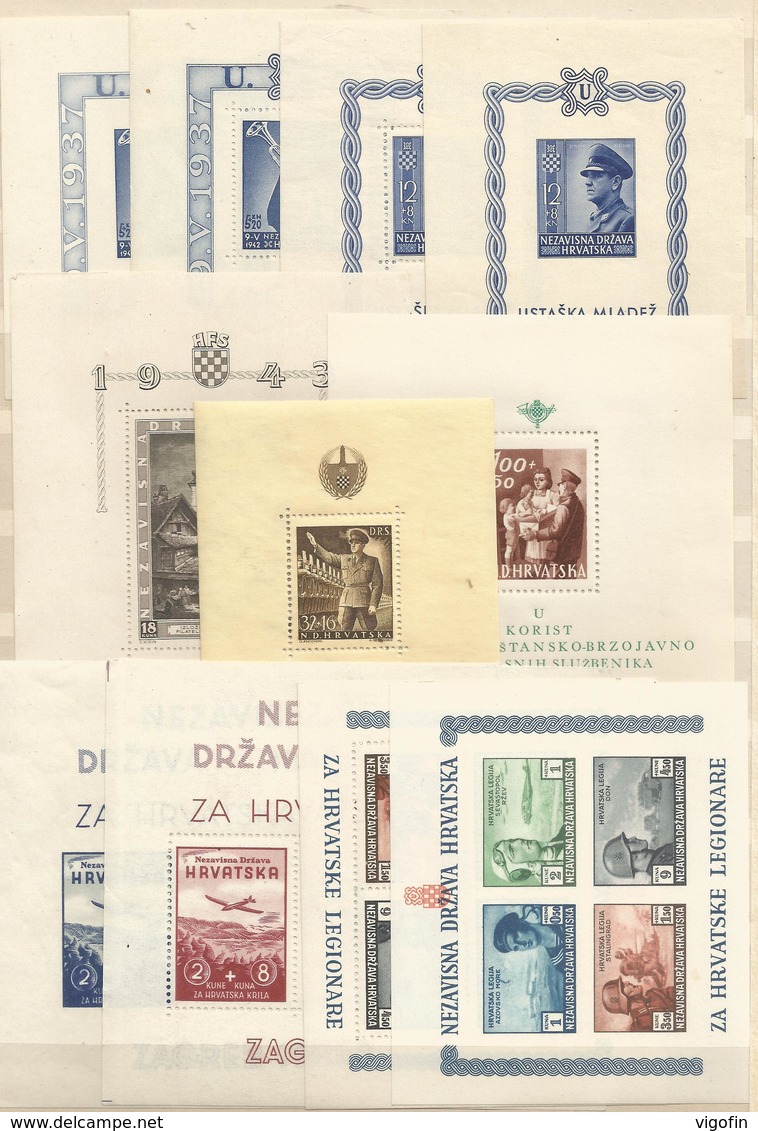 HR 1941-1945 1-178 SHORT COMPLET WHITOUT #24-38 AND 170-2 +Bl.8, CROATIA HRVATSKA, 193v X 11Bl, MNH - Kroatien