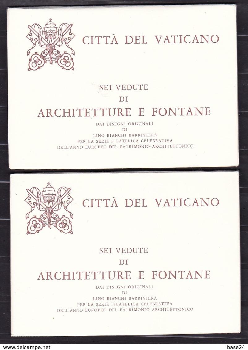 1977 Vaticano Vatican FONTANE DEL VATICANO  FOUNTAINS Interi Postali 2 SERIE DI 6 CARTOLINE ILLUSTRATE (12 Cartoline) - Interi Postali