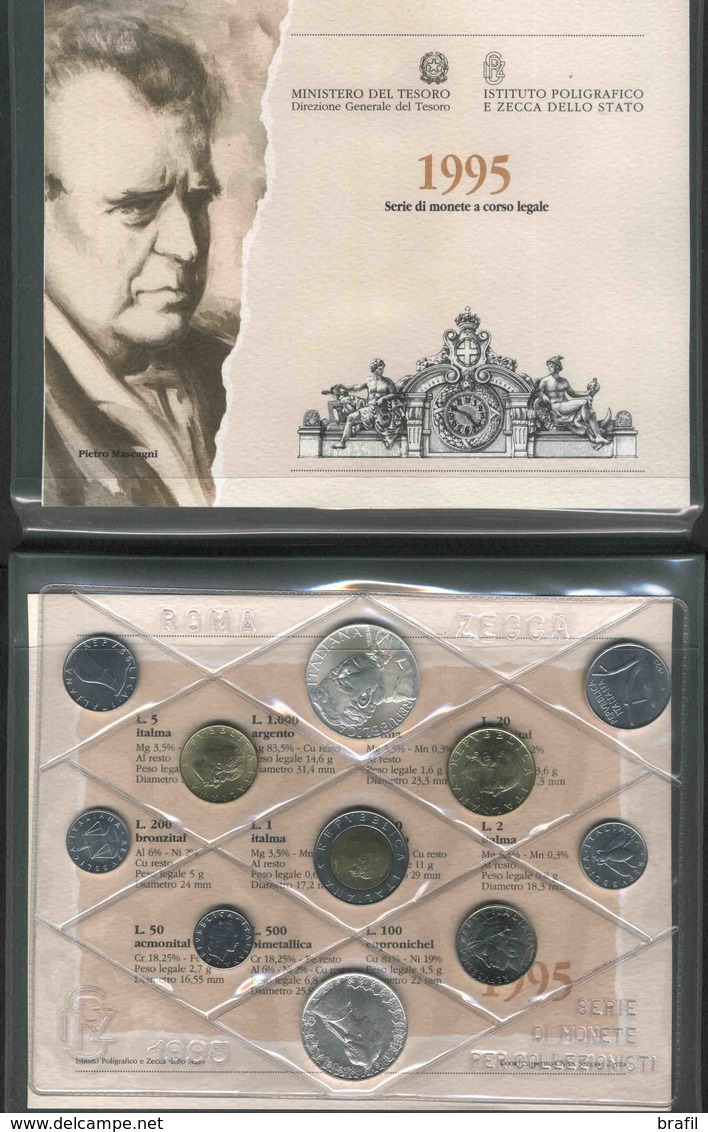 1995 Italia, FDC Serie Divisionale Mascagni - Set Fior Di Conio