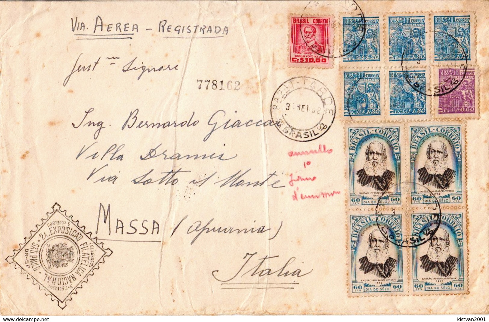 Postal History Cover: Brazil Cover From 1952 - Briefe U. Dokumente