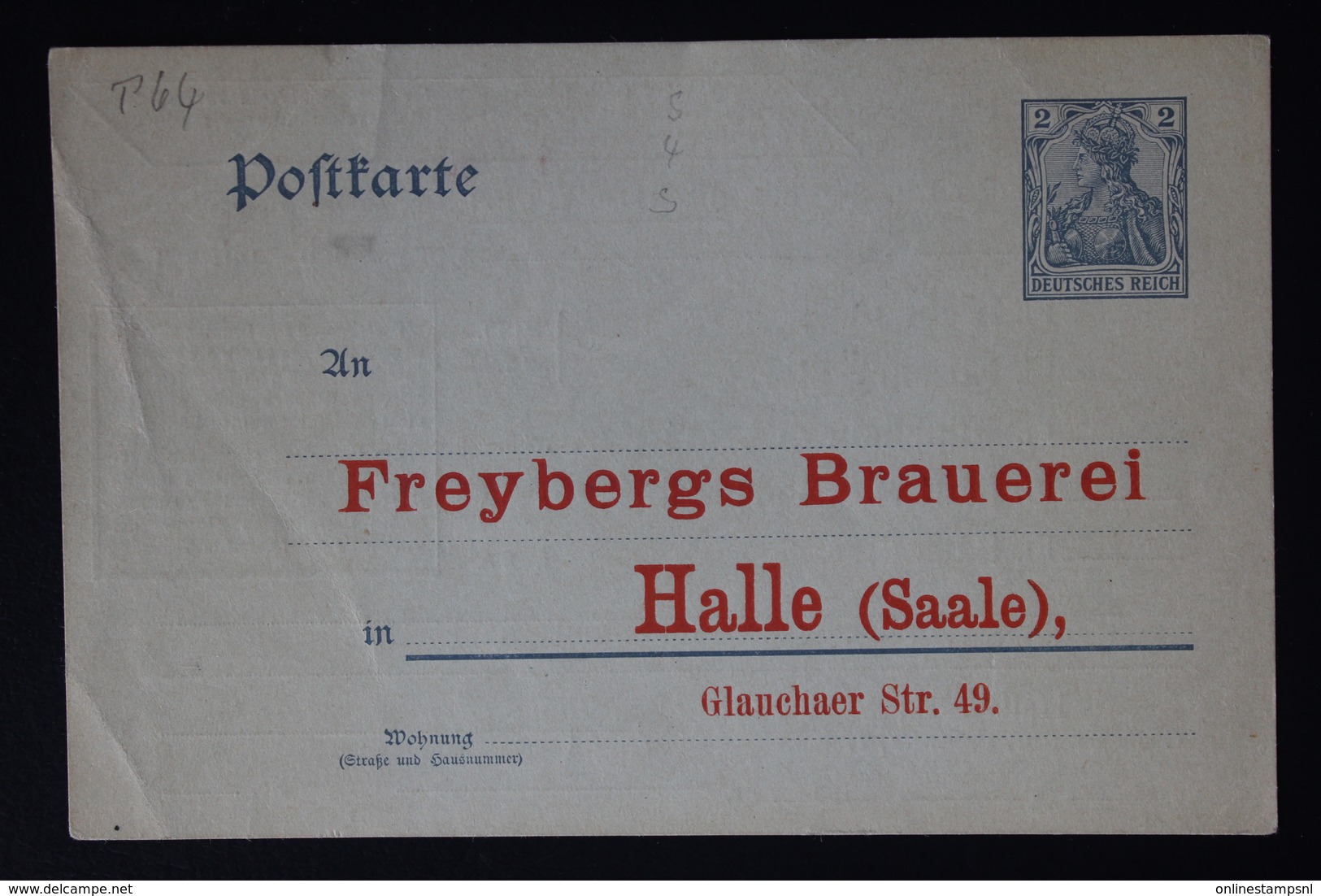 DEUTSCHE REICH: PRIVAT GANZSACHE POSTKARTE FREYBERGS BRAUERREI HALLE - Autres & Non Classés