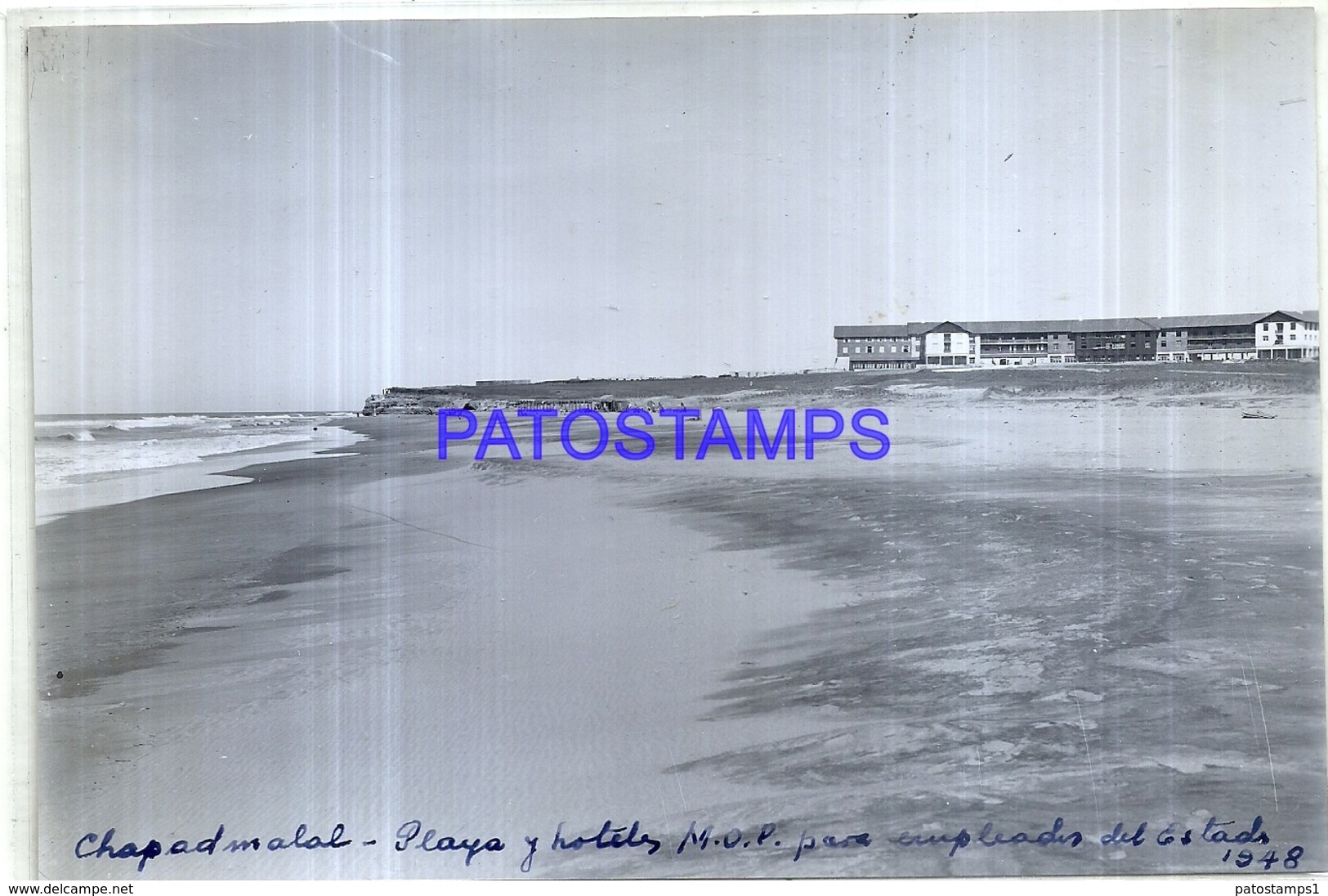 118495 ARGENTINA MAR DEL PLATA CHAPADMALAL PLAYA Y HOTELES PARA EMPLEADOS ESTADO 17 X 11.5 CM PHOTO NO POSTAL POSTCARD - Fotografie