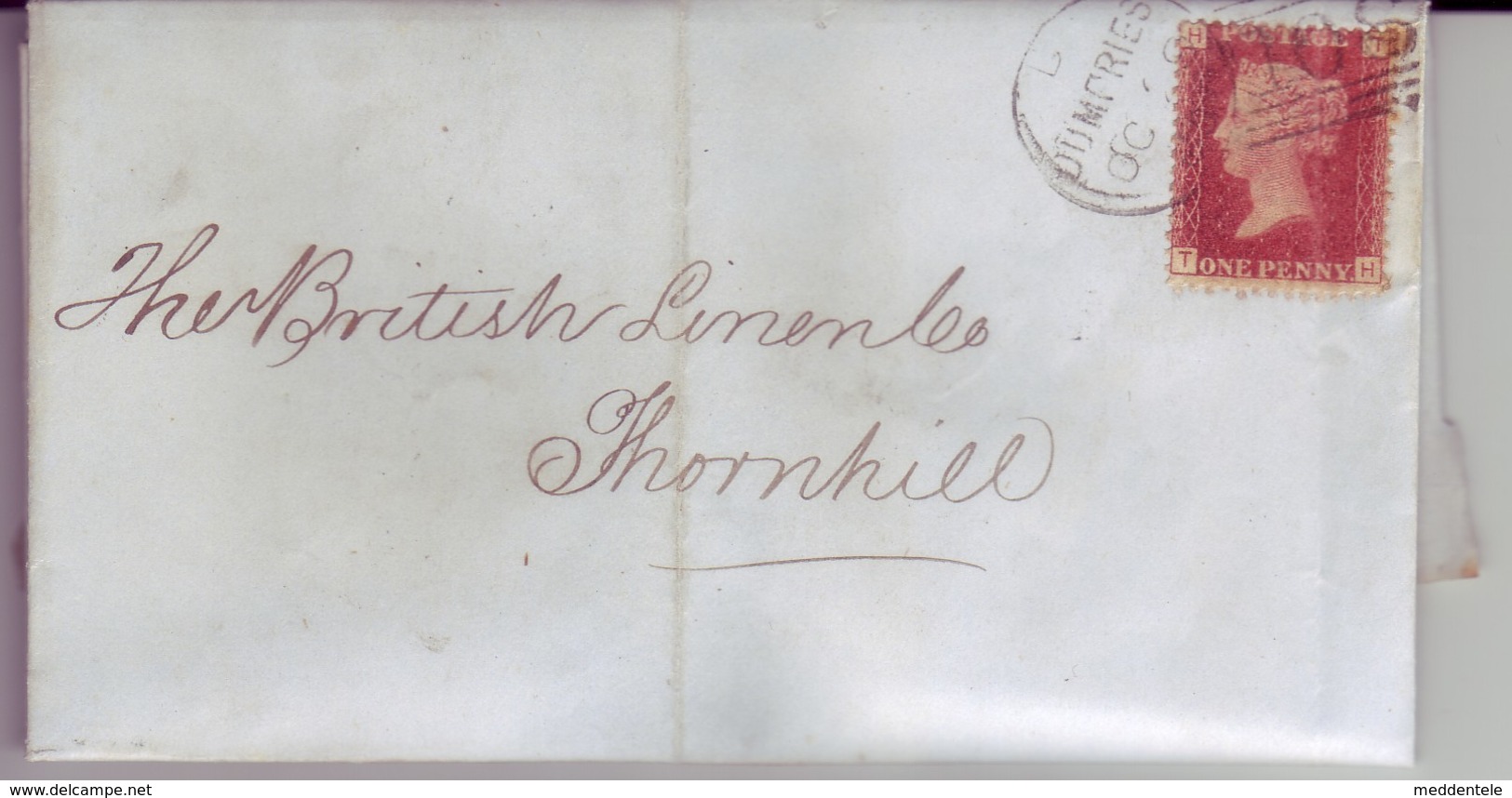 GB QV Scotland Cancel 108 DUMFRIES Plate 127, 28 OCTOBER  To THORNHILL Lettered HT/TH NICE/Clean - Covers & Documents