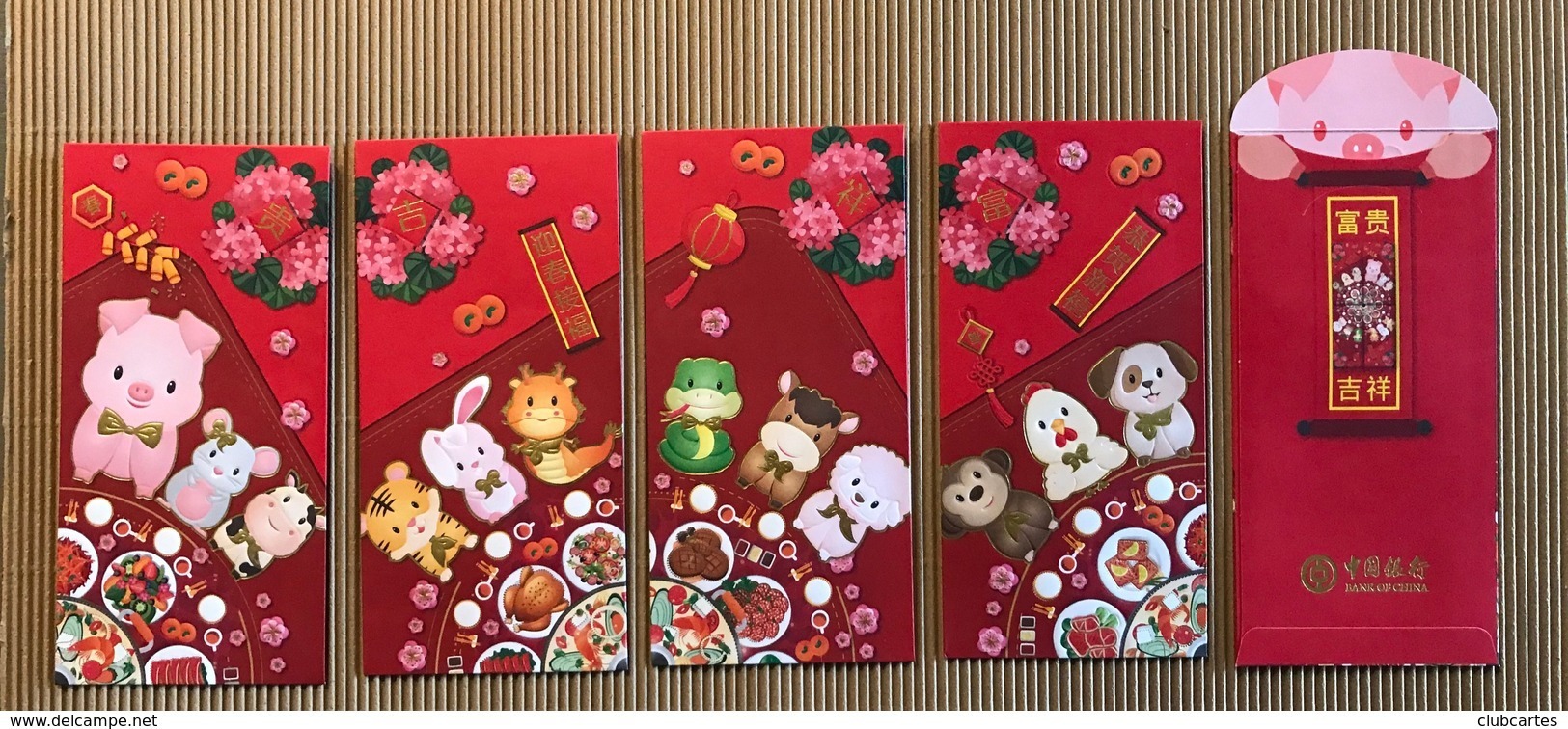 CC Chinese New Year ‘’OF THE PIG 1/4 CHINOIS Red Pockets CNY 2019 - Modern (from 1961)