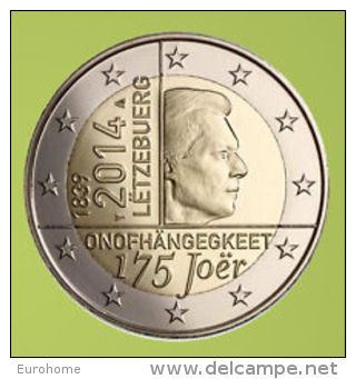 Luxemburg 2014    2 Euro Commemo     Onafhankelijkheid   UNC Uit De Rol  UNC Du Rouleaux  !! - Luxemburg